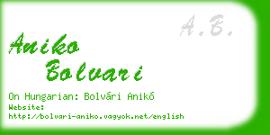 aniko bolvari business card